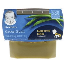 거버 액상 어린이 식품 56g, 2개입, 그린 빈(Green Bean)