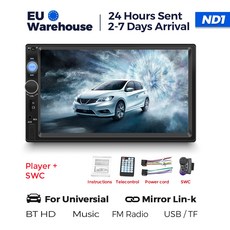 멀티미디어 플레이어 자동차 7 MP5 BT NAVIFLY FM 인치 카플레이 HD AUX USB TF 스크린 안드로이드 비디오 2DIN 범용 터치 자동 라디오