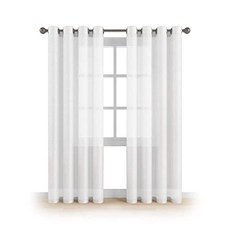 EOM Window Sheer Elegant Voile Curtain [54"W x 108"L- Brilliant White] - E0118074YV2BFG5, 54"W x 108"L- Brilliant White