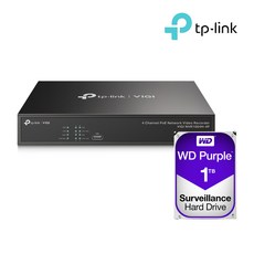 티피링크 VIGI NVR1004H-4P＋1TB HDD 4채널 POE NVR 녹화기 세트 - nvr1004h