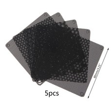 컴퓨터 쿨러 팬 용 80mm 먼지 필터 [5 팩] PC 팬 프레임 먼지 메쉬 쿨러 필터 먼지 스프 루프 PVC 커버, 검은 색