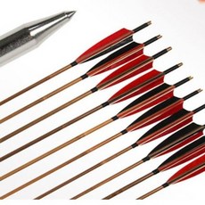 대나무화살 죽시 천연깃 강철화살 12발 한세트