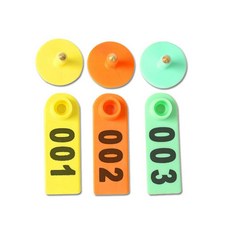 양 염소 이표 개체 세트 인식표 돼지 가축 100세트 농장 번호표 귀표, 1개