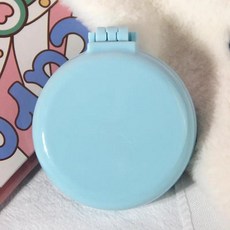 거울이 귀여운 미니 접이식 헤어 빗 휴대용 여행 마사지 브러시 스타일링, 4. light blue, 1개