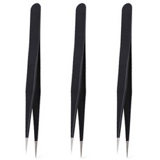 도이아 DIY 다용도 네일 도구 용품 큐빅 공구 다꾸 핀셋, 3개, 블랙