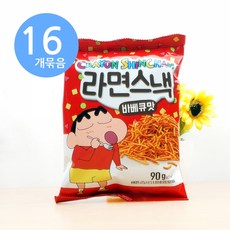 크레용 신짱 짱구 라면스낵 바베큐맛 90g x16개, 16개