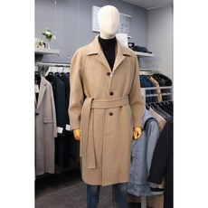 본 매그넘 카멜 베이지 캐시미어 혼방 세미오버핏 벨티드 발마칸 롱코트 BNW1HA278CA