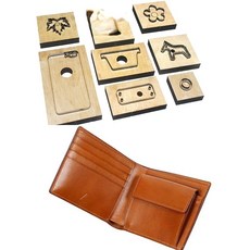 원데이클래스 가죽공방 카드지갑만들기 Japan steel blade rule dies leather bifold wallet with cion case leather 공예 펀치