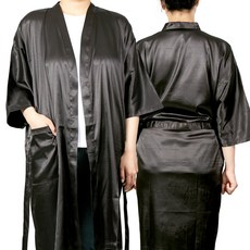 헤어베스트 드레스 새틴 손님가운 - 블랙