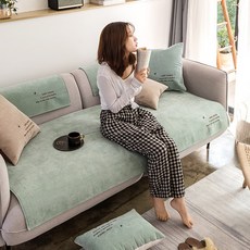 소파커버 북유럽스타일의 심플 소파패드 두꺼운 미끄럼방지 쇼파 좌석시트 오염방지 커버, C22-30*50cm(허리베개 솜함유)