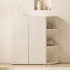아씨방가구 샌프란 3단 높은 틈새 수납장 1100 (수납장+코너장), 화이트