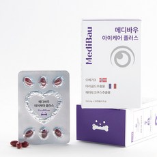 메디바우 반려견 눈 영양제 오메가3 강아지 눈 눈물 자국 냄새 착색 눈꼽 눈충혈 백내장, 30정, 눈물개선/눈건강, 1개