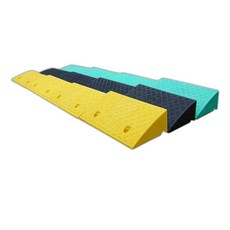 장애인 경사로 휠체어 계단 오르막 경사 문턱 패드, 높이 18cm 노란색, 1개