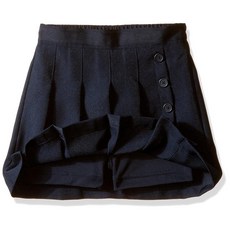 Nautica 여아용 교복 플리츠 풀온 스쿠터 스커트 언더쇼츠 포함 니트 허리 밴드 네이비