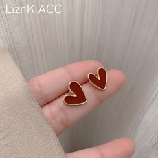 레드하트귀걸이