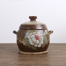 여주쌀독 분청 목단 쌀항아리 잡곡단지 4kg 쌀독 쌀항아리 쌀통 여주쌀독 도자기쌀독 쌀보관통 쌀벌레예방