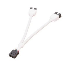 마더보드 9 핀 익스텐션 케이블 어댑터 USB 헤더 분배기 암 1-2 수 데스크탑 2.0 허브 커넥터 12cm 1, 화이트, China, 1.White, 1개