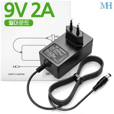 명호전자 9V2A 아답터 벽걸이형(TY0900200KImn) DC 9V 2A 어댑터, 9V2A 아답터(벽걸이형)