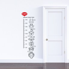 애니돌키재기 아이방키재기 아이방스티커 아이방인테리어 포인트스티커 어린이집 키재기시트지, 그레이