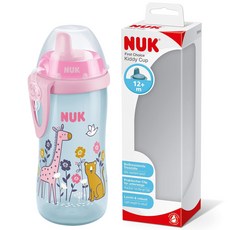 누크 키디 컵 300ml 보호캡 기린 핑크, 1개