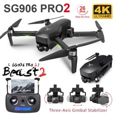 ZLRC SG906 프로 2 전문 무인 항공기 4K 3 축 짐벌 카메라 HD GPS 5G WiFi FPV Brushless RC Quadcopter 드론 PK X12|RC Qu, 단일, 1개, SG906 MAX 2B Bag 32G