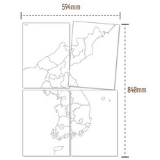 칠판에 붙이는 자석 보드 우리나라 지도 대한민국 한국사 역사 보기 초등 교재 대형, 대한민국지도