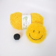 [유리별] DIY 스마일 수세미 만들기 실 세트 뜨개질 패키지, 스마일 네온피치, 1세트