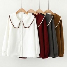 [뉴욕멋쟁이] 국내배송 귀염쁨 빅 카라 블라우스 여성 긴팔 블라우스 로맨틱 블라우스 간절기 블라우스