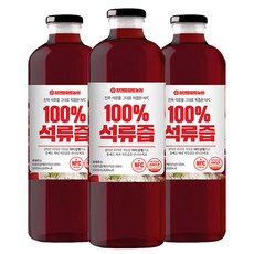 푸르담 착즙 석류즙 원액, 3병, 1L