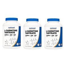 뉴트리코스트 L-카르니틴 타르트레이트 1000mg 캡슐, 240정, 3개