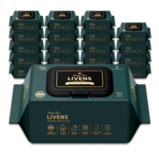 리벤스 시그니처 도톰한 저자극 엠보싱 물티슈 캡형 75GSM, 70개입, 20개