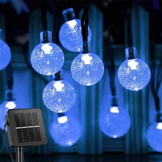 할로윈분장 할로윈장식품 할로윈천 태양열 스트링 조명 야외 200 LED 크리스탈 글로브 방수 태양 페스툰 요정 정원 크리스마스 라마단 장식, Blue_5M 20LEDs, 5M 20LEDs, 전구색, 1.Blue - 5M 20LEDs
