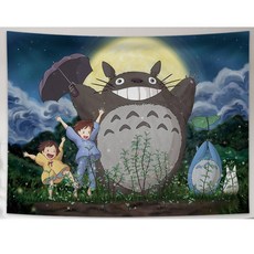 토토로 패브릭 포스터 귀여운 방꾸미기 그림 포스터 totoro fabric poster 150x130cm, 디자인4