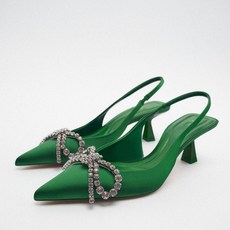 자라 ZARA 신발 발편한 구두 봄구두 qzazr 가을 새 여성 신발 녹색 밝은 16
