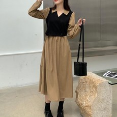 포근한 골덴원단 여성 롱원피스