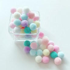 컬러 믹스 폼폼이 뿅뿅이 칼라솜 솜방울 10mm-30mm, 20미리*2봉, 1개, 파스텔 20미리*2봉, 1개, 파스텔