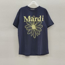[국내정품] 마르디메크르디 2024 출시 칼라_TSHIRT FLOWERMARDI_반팔 티셔츠_네이비 레몬