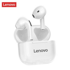 Lenovo LP75 TWS 5.3 5 개입 블루투스 헤드폰 무선 이어폰 LED 디지털 디스플레이 소음 감소 이어 버드, White