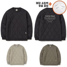 [백화점신상판/AS가능] 스노우피크 리사이클 퀼팅 맨투맨 긴팔 티셔츠 남성 여성 공용 ppJ 블랙 베이지 그레이 다크 카키 S24WUFHT02