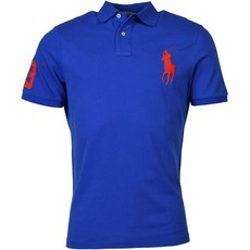 Polo Ralph Lauren 남성 클래식 핏 빅 포니 폴로 셔츠-M-블루