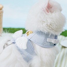 반려동물 천사 하네스+리드줄 L 고양이 강아지하네스, 없음, 1개