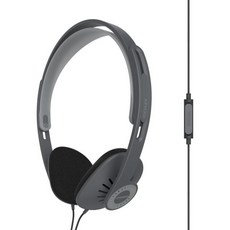 Koss KPH30iK 온이어 헤드폰 인라인 마이크 및 터치 리모컨 DProfile 디자인 유선 3.5mm 플러그 다크 그레이 블랙, Dark Grey, 1) 다크 그레이.