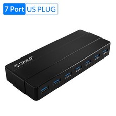 ORICO USB 30 초고속 허브 12V 어댑터 포함 4 7 포트 USB 분배기 OTG 어댑터 PC 데스크탑 노트북 컴퓨터 액세서리, 7 Port US Plug_6, 6) 7 Port US Plug