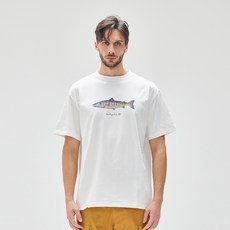어바웃피싱 연어 물고기 오버핏 반팔 티셔츠