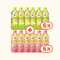 티트라 피치아쌈티 6개+레몬그린티 6개 과즙블렌딩 페트음료 500ml, 6개