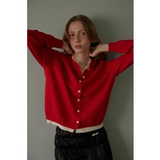 매장정품 LETERIE LR BASIC LAYERED CARDIGAN_RED 493089