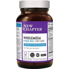 직구 OMEGA3 New Chapter 생선 기름 보충제-Wholemega Wild Alaskan 연어 기름 Omega-3 + 비타민 D3 + 아스 타잔 틴 + 지속 가능하게 포, 1set, 1set, 1set