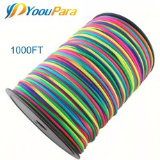 1000FT 스풀 레인보우 PARACORD 7 가닥 나일론 로프 낙하산 코드 PARACORDE 팔찌 야외 캠핑 등산 출현 DHL