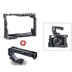 카메라 케이지 거치대 UURig C-A73 소니 A7III A7R3 A7M3 용 메탈 카메라 케이지 리그 탑 핸들 그립이있는, 02 With Handle Grip