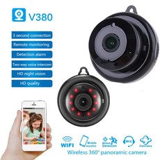 V380 Wifi 1080P 카메라 적외선 야간 시력 동작 탐지 24BB 미니 캠코더, 없음